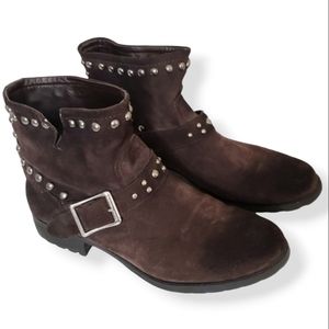 Kelsi Dagger Leather Max Boots Studded Brown 9.5